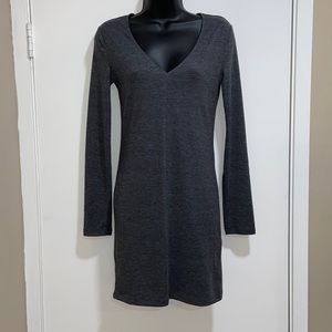 H&M Long Sleeve Body Con Dress | Gray | M